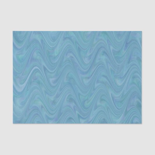 Marbling Blue Green Pattern Seidenpapier (Vorderseite)