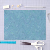 Marbling Blue Green Pattern Seidenpapier (Handwerk)