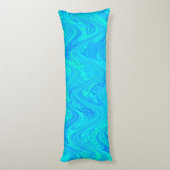 Marbling Blue Green Pattern Seitenschläferkissen (Rückseite (Vertikal))