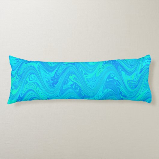 Marbling Blue Green Pattern Seitenschläferkissen (Vorderseite)