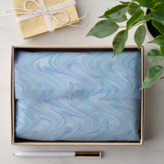 Marbling Blue Lila Pattern Seidenpapier (Geschenk)