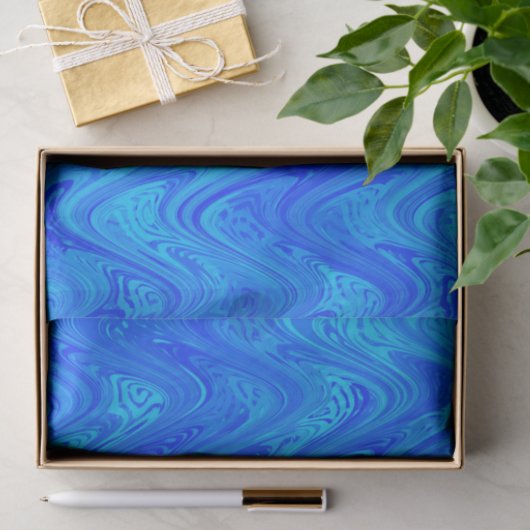 Marbling Blue Muster Seidenpapier (Geschenk)
