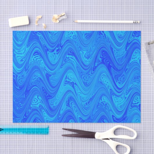 Marbling Blue Muster Seidenpapier (Handwerk)