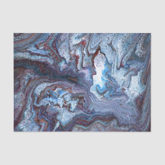 Marbling Blue Seidenpapier (Vorderseite)