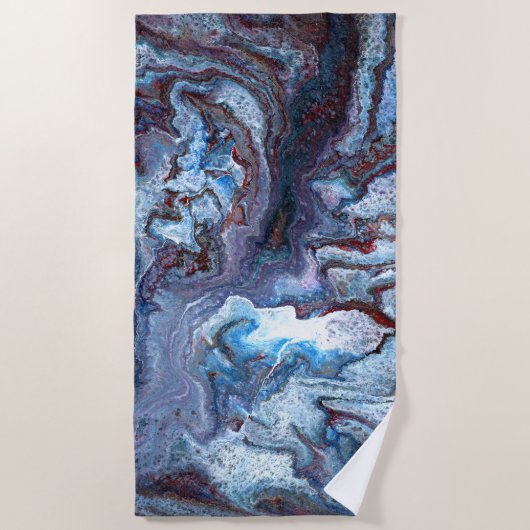 Marbling Blue Strandtuch (Vorderseite)