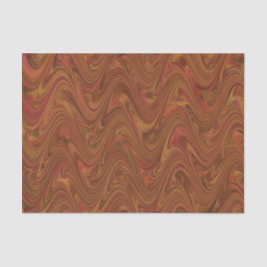 Marbling Brown Orange Green Pattern Seidenpapier (Vorderseite)
