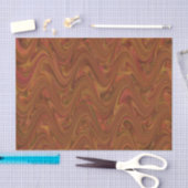 Marbling Brown Orange Green Pattern Seidenpapier (Handwerk)