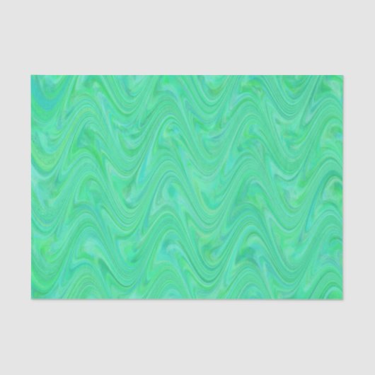 Marbling Green Blue Pattern Seidenpapier (Vorderseite)