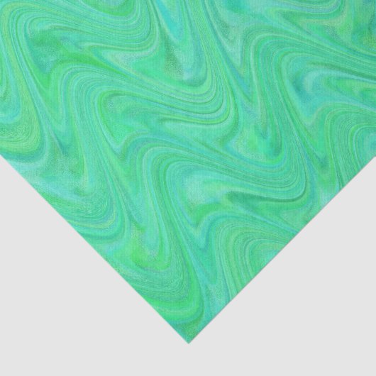 Marbling Green Blue Pattern Seidenpapier (Ausschnitt)