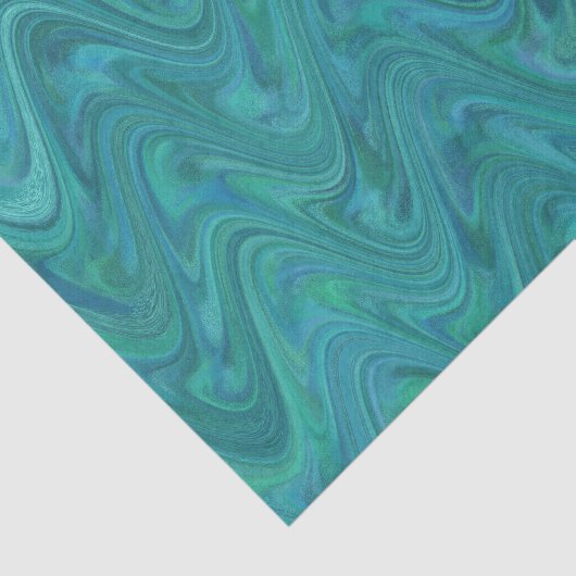 Marbling Green Blue Pattern Seidenpapier (Ausschnitt)