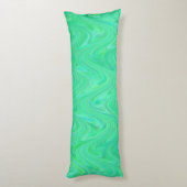 Marbling Green Blue Pattern Seitenschläferkissen (Rückseite (Vertikal))