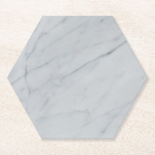 Marbon Stone White Hexagon Paper Untersetzer