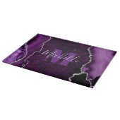 Marbor-Agate-Monogramm für lila- und Silber-Glitze Schneidebrett (Ecke)