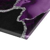 Marbor-Agate-Monogramm für lila- und Silber-Glitze Schneidebrett (Ecke)