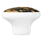 Marbor aus Schwarz-weißen und Gold-Imitaten Keramikknauf (Seitenansicht)