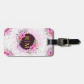 Marbor für den Anfangsbuchstaben des Wreath Floral Gepäckanhänger (Vorderseite horizontal)