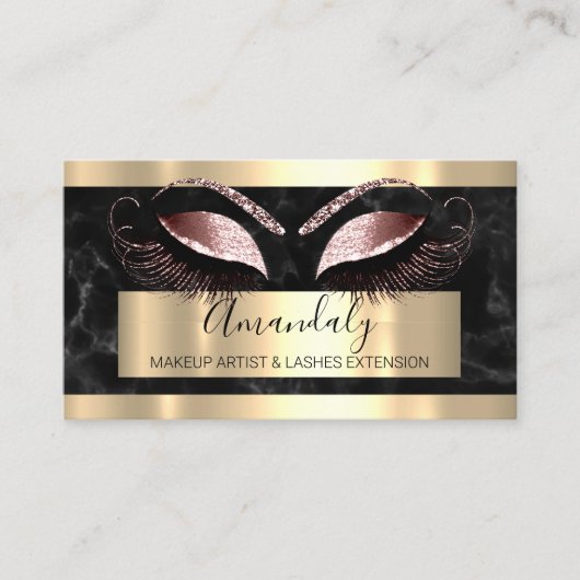 Marbor für die Rose beruflich Makeup Eyelash Exten Visitenkarte (Vorderseite)