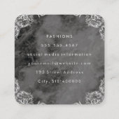 Marborn mit Extravagantem Text in Ecke Quadratische Visitenkarte (Rückseite)