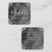 Marborn mit Extravagantem Text in Ecke Quadratische Visitenkarte (Vorne/Hinten)