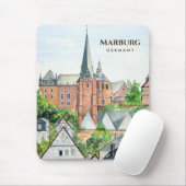 Marburg Altstadt Deutschland Stadtbild Malerei Mousepad (Mit Mouse)