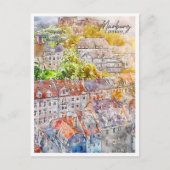 Marburg Deutschland Reisende Wasserfarben Postkarte (Vorderseite)