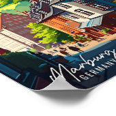 Marburg Deutschland Vintage Reise Illustration Poster (Ecke)