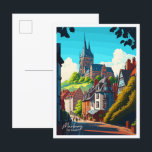 Marburg Deutschland Vintage Reise Illustration Postkarte<br><div class="desc">Marburg Deutschland Kunstzeitalter</div>