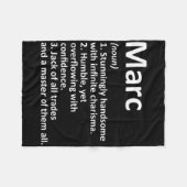 Marc Definition Personalisierter Name Lustiger Geb Fleecedecke (Vorderseite (Horizontal))
