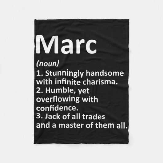 Marc Definition Personalisierter Name Lustiger Geb Fleecedecke (Vorderseite)