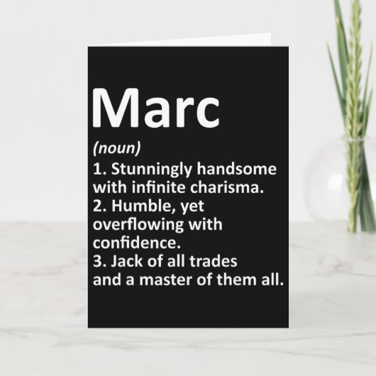 Marc Definition Personalisierter Name Lustiger Geb Karte (Vorderseite)