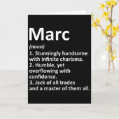 Marc Definition Personalisierter Name Lustiger Geb Karte (Gelbe Blume)
