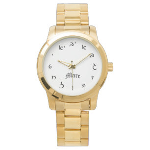 Marc Time - hebräische Skriptnummern Armbanduhr