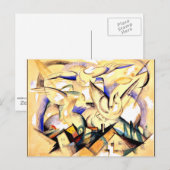 Marc - Vögel oberhalb des Dorfes Postkarte (Vorne/Hinten)