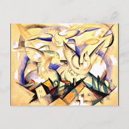 Marc - Vögel oberhalb des Dorfes Postkarte (Vorderseite)