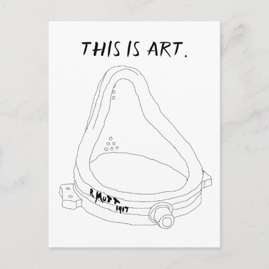 Marcel Duchamp's Fountain R.Mutt 1917 Einladungspostkarte (Vorderseite)