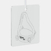 Marcel Duchamp's Fountain R.Mutt 1917 Ornament Aus Metall (Vorderseite Rechts)