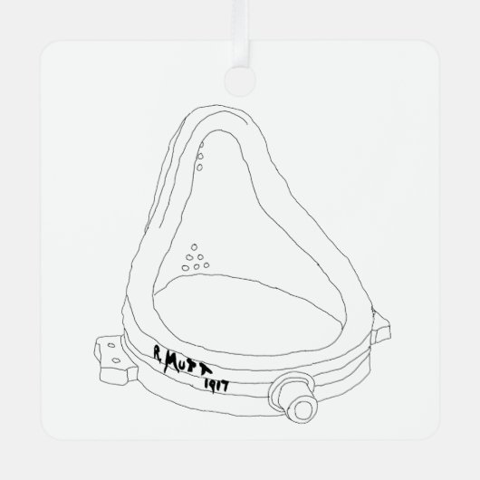 Marcel Duchamp's Fountain R.Mutt 1917 Ornament Aus Metall (Vorderseite)