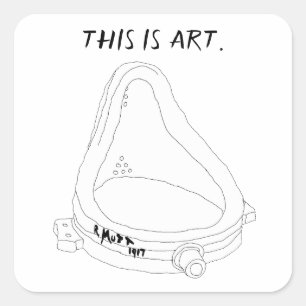 Marcel Duchamp's Fountain R.Mutt 1917 Quadratischer Aufkleber