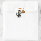 Marcel, mimender Schleichkatze Quadratischer Aufkleber (Tasche)