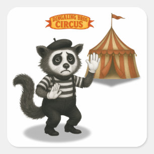 Marcel, mimender Schleichkatze Quadratischer Aufkleber