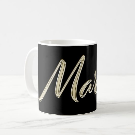 Marcel Name whitegold Tasse Teetasse Kaffeetasse (Vorderseite Links)