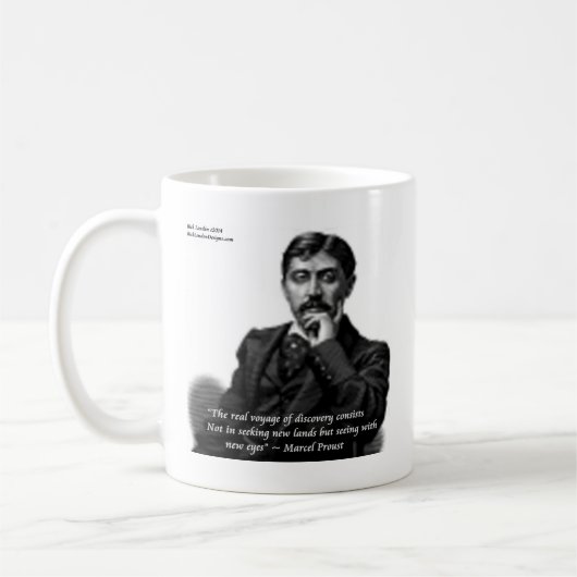 Marcel Proust & Famous Zitat Kaffeetasse (Links)