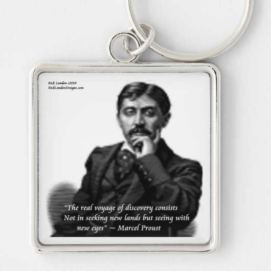Marcel Proust & Famous Zitat Schlüsselanhänger (Vorne)