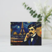 Marcel Proust in Paris - Fantasie Feiertagspostkarte (Stehend Vorderseite)