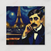 Marcel Proust in Paris - Fantasy Art Quadratische Visitenkarte (Vorderseite)