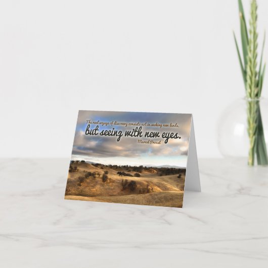 Marcel Proust inspirierendes Zitat "Neue Augen" Dankeskarte (Vorderseite)