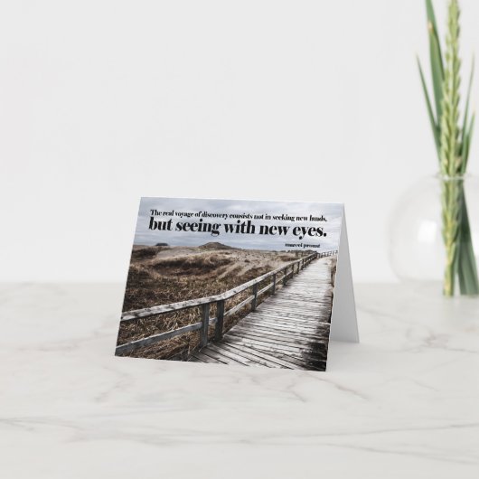 Marcel Proust inspirierendes Zitat "Neue Augen" Dankeskarte (Vorderseite)