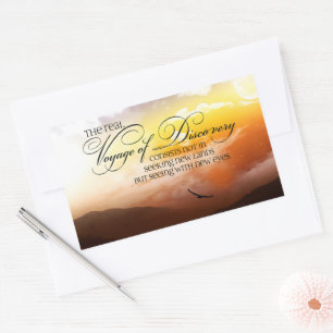 Marcel Proust inspirierendes Zitat "Neue Augen" Rechteckiger Aufkleber