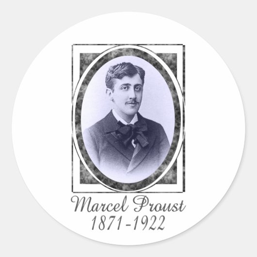 Marcel Proust Runder Aufkleber (Vorderseite)