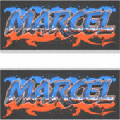 Marcel Vorname Name Graffiti Aufkleber Sticker (Vorderseite)